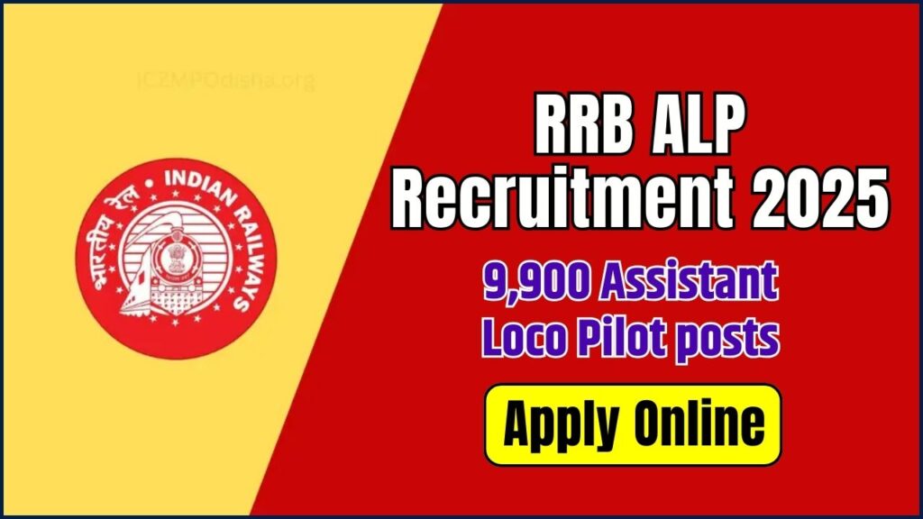 RRB ALP Recruitment 2025 Apply Online for 9,900 Assistant Loco Pilot posts, Last date 1 RRB ALP Recruitment 2025