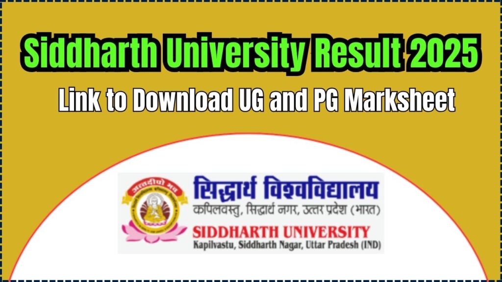 Siddharth University Result 2025 Released at suksn.edu.in; Direct Link to Download UG and PG Marksheet 1 Siddharth University Result 2025