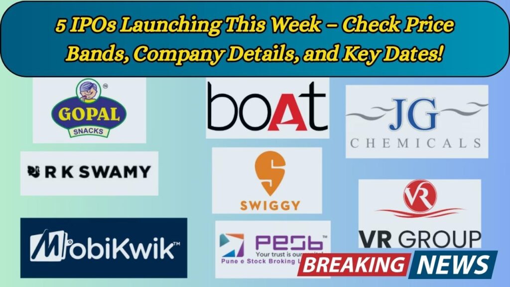 5 IPOs Launching This Week – Check Price Bands, Company Details, and Key Dates! 1 5 IPOs Launching This Week – Check Price Bands, Company Details, and Key Dates!