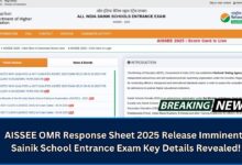 AISSEE OMR Response Sheet 2025 Release Imminent: Sainik School Entrance Exam Key Details Revealed!