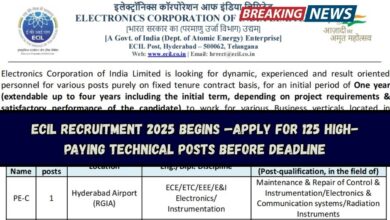 ECIL Recruitment 2025 Begins—Apply for 125 High-Paying Technical Posts Before Deadline
