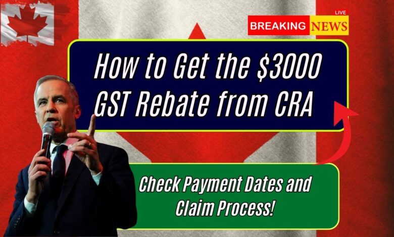 How to Get the $3000 GST Rebate from CRA — Check Payment Dates and Claim Process!