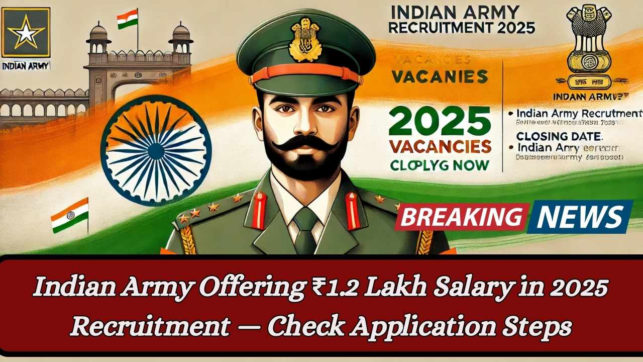 Indian Army Offering ₹1.2 Lakh Salary in 2025 Recruitment — Check Application Steps