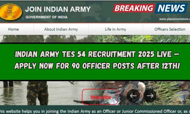 🇮🇳 Indian Army TES 54 Recruitment 2025 LIVE—Apply Now for 90 Officer Posts After 12th!