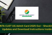 NTA CUET UG Admit Card 2025 Out – Shocking Updates and Download Instructions Inside