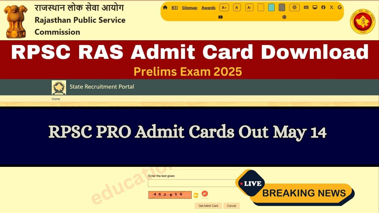 RPSC PRO Admit Cards Out May 14 — Check Exam City Slip And Download Link