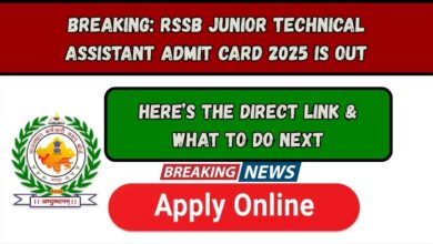 Breaking: RSSB Junior Technical Assistant Admit Card 2025 is OUT—Here’s the Direct Link & What to Do Next