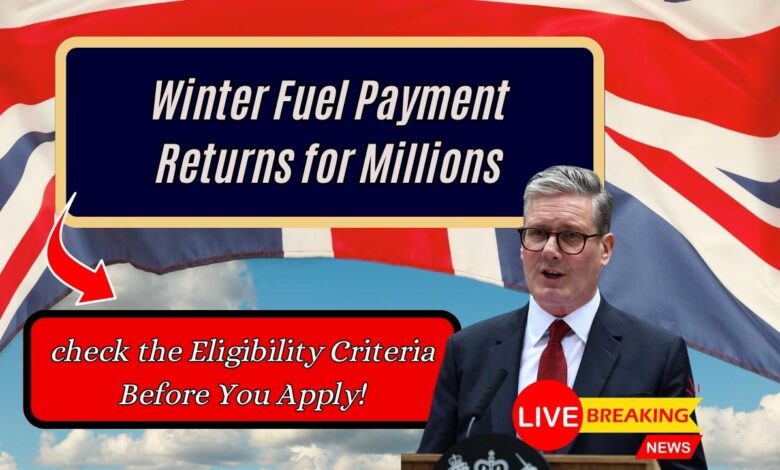 Winter Fuel Payment Returns for Millions: Check the Eligibility Criteria Before You Apply!